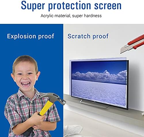 WSHA Lógni Anti Kék Fény, a Képernyő Védő Anti-UV Tükröződésmentes TV Képernyő Monitor Védelme Szűrő Egyszerű Telepítés Cserélhető,