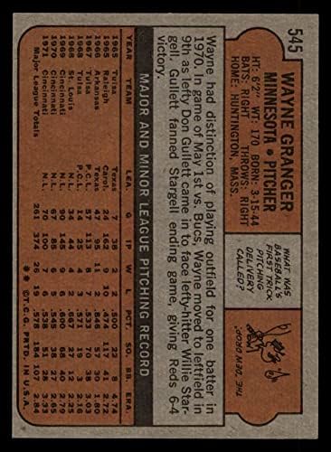 1972 Topps 545 Wayne Granger Minnesota Twins (Baseball Kártya) NM+ Ikrek