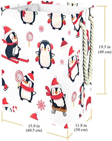 Inhomer Karácsonyi Sapka Téli Pingvin Nagy Szennyesben Vízálló, Összehajtható Szennyestartót Kosara, Ruházat, Játék Szervező,