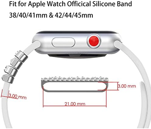 ALMNVO Zenekarok Varázsa Kompatibilis Apple Watch Szilikon Sáv Varázsa,Divat Fém Gyémánt Dekoratív Gyűrűk Hurkok iWatch,Heveder