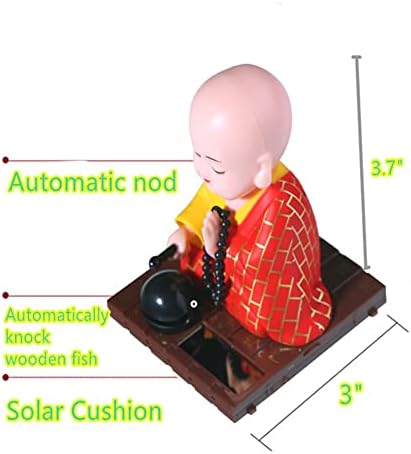 Napenergia Kis Monk Figura Táncol Napelemes Autó Dísz, Otthon Dekoráció Feng Shui Szobor,2.7*3*3.7