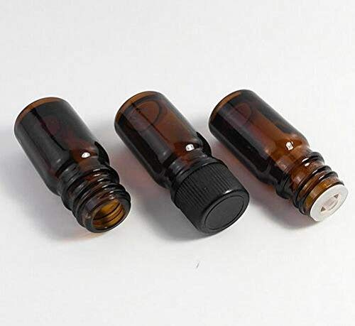 6db Amber Üveg illóolaj Palack Nyílás Szűkítő, Fekete Sapka Üres Kozmetikai Parfüm Aromaterápiás Tároló Üveg Edények Hordozható