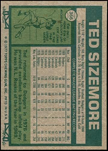 1977 Topps 366 Ted Sizemore Los Angeles Dodgers (Baseball Kártya) NM/MT Dodgers