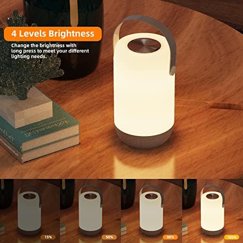 Asztali Lámpa, Tárcsa Touch Control Este a Lámpa Töltés USB & elemes, Meleg Fehér, RGB Színek Módosítása asztali Lámpa, 4