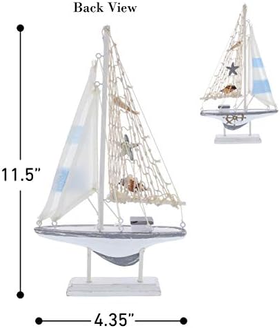 CoTa Globális Holdfény Vitorlás Decor – Kézzel, Fából Készült Hajó Dekoráció, Aranyos Strand Stílusú Modell Vitorlás Hajó