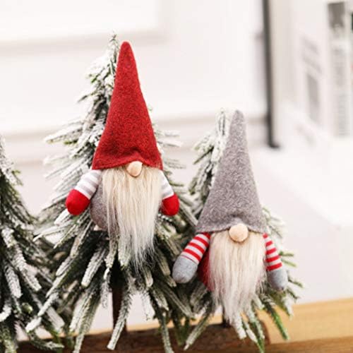 DTDR 2db svéd Gnome Mikulás Plüss, Kézzel készített Santa Baba Skandináv tomte barátja karácsonyfa Lógó Dísz Karácsonyi Ajtó