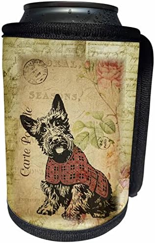 3dRose Kép Aranyos Terrier Kutya ez a francia Régi Kártya. - Lehet Hűvösebb Üveg Wrap (cc_357316_1)