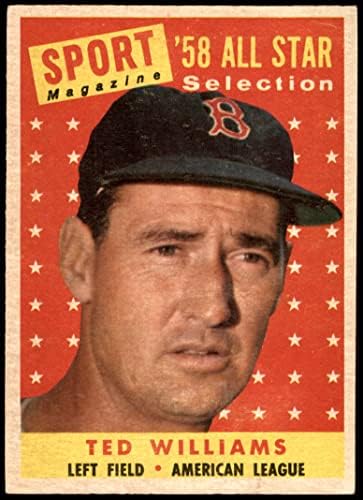 1958 Topps 485 All-Star Ted Williams, a Boston Red Sox (Baseball Kártya) EX Red Sox