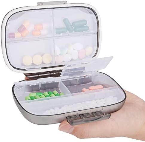 WLLHYF Utazási Tabletta Szervező Doboz Vízálló, Hordozható Kis Gyógyszer Szervező 7 Rekeszes Különböző Gyógyszerek Vitamin