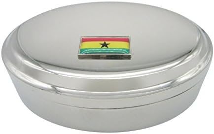 Vékony Határos Ghána Zászló Ovális Medál Bizsu Ékszer Doboz