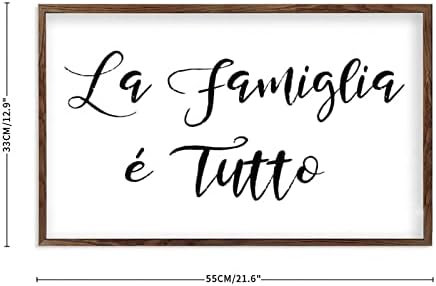 PotteLove La Famiglia E Tutto. Fa Alá. Parasztház Fa Dekoráció, 12 x 22 Inch Wall Art Dekor