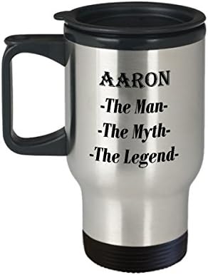 Aaron - A Férfi, A Mítosz, A Legenda, a Félelmetes Bögre Ajándék - 14oz Utazási Bögre