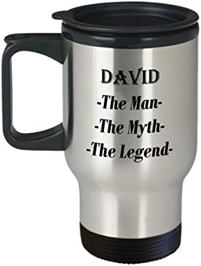 David - Az Ember, A Mítosz, A Legenda, a Félelmetes Bögre Ajándék - 14oz Utazási Bögre