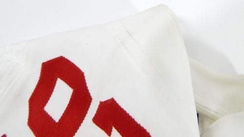 2012-ben a San Francisco 49ers Lesz Tukuafu 92 Játék Kiadott Fehér Jersey 44 95 - Aláíratlan NFL Játék Használt Mezek