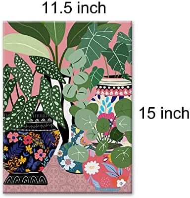Moiol Antik Vázák Botanikus Vászon Wall Art, szobanövény Nyomtatás Bekeretezett Poszter 12 x 15 Hüvelykes Festés Dekoráció