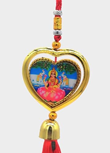 Indiai Kézműves Műanyag Tarka Ganesh, valamint Laxmi MATA Autó Műszerfal Lóg Isten Idol (Többszínű, Készlet 1) 33 X 5 cm