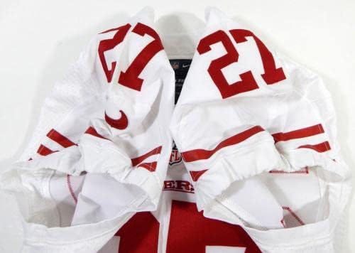 -ban a San Francisco 49ers Keith Reaserrel 27 Játék Kiadott Fehér Jersey 40 DP26914 - Aláíratlan NFL Játék Használt
