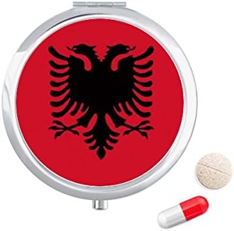 Albánia Nemzeti Zászló Európai Ország Tabletta Esetben Zsebében Gyógyszer Tároló Doboz, Tartály Adagoló