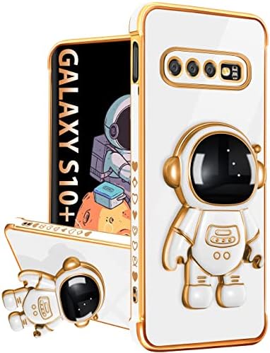 Buleens Samsung Galaxy S10 Plusz Esetben Űrhajós Állni, Nők, Lányok Galaxy S10 Plusz Esetekben, Lányos Aranyos 6D világűrben