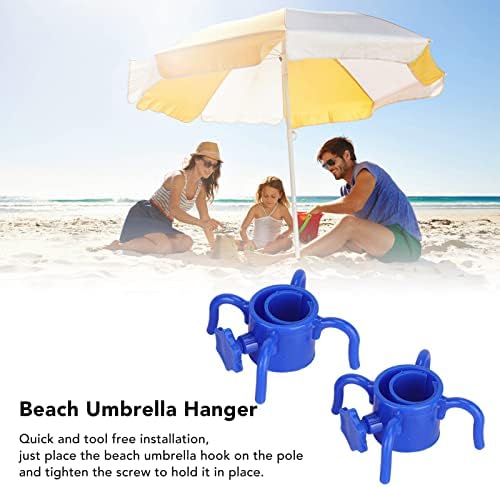 Aqur2020 2db Négy Karom Horgok,Műanyag napernyő Horog Esernyő Fogas 4 Vasvilla Törülközőt, Kalap, Napszemüveg tartó Nap esernyőtartó(Kék)