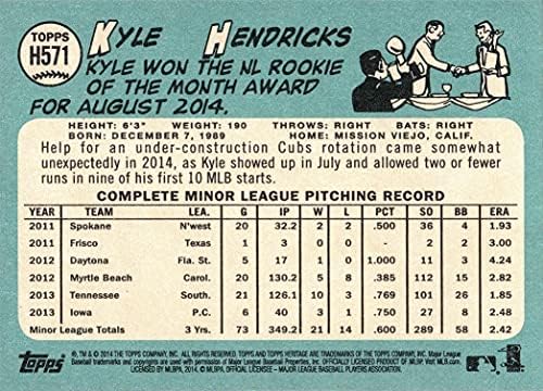 2014 Topps Örökség Baseball H571 Kyle Hendricks Újonc Kártya - Az EGYETLEN Igaz Újonc Kártya!