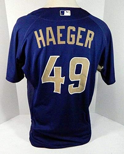2008 San Diego Padres Charlie Haeger 49 Játék Kiadott Haditengerészet Jersey BP SDP0859 - Játék Használt MLB Mezek