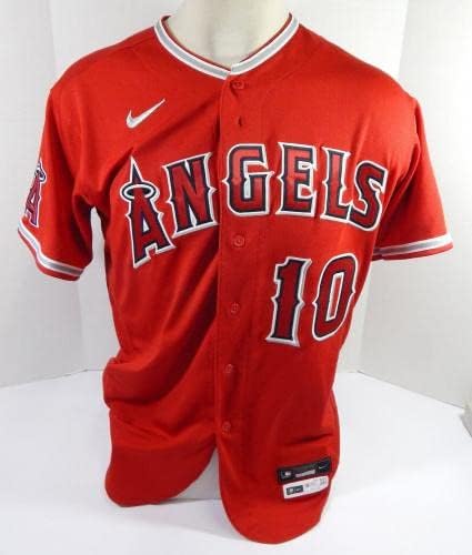 2022 Los Angeles az Angyalok Juan Lagares 10 Játék Kiadott Pos Használt Piros Mez 46 501 - Játék Használt MLB Mezek