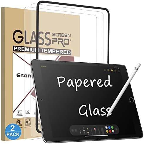 Esanik 2 Csomag, Mint a Papír, Üveg kijelző Védő fólia iPad 9./8./7. Generációs (10.2-Es 2021/2020/2019) Edzett Üveg 9H Nyoma,