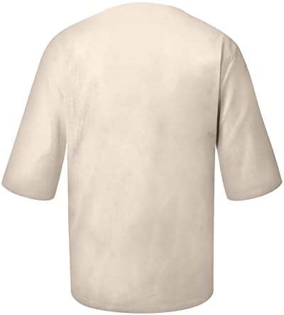 Férfi T-Shirt Plus Size V-Nyak Nyári Blúzok Sima 3/4-Es Ujjú, Nyugodt-fit Melegítőfelső 2023 Alkalmi Vicces Maximum
