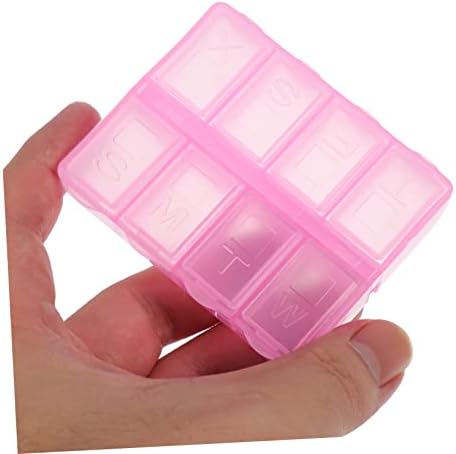 DOITOOL 25 db Rekeszes Kompakt kopásálló Tabletta Műanyag Tartóba Rácsok Edény Tartozék Szervező Újrafelhasználható Rózsaszín