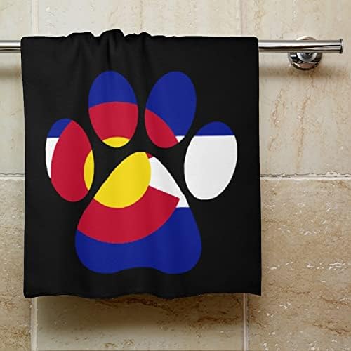 Colorado Állam Formájú Paw Print Puha Mikroszálas Törölköző Könnyű Erősen Nedvszívó Arc Ruha, a Fürdőszobában Zuhanyzó Gyógyfürdő