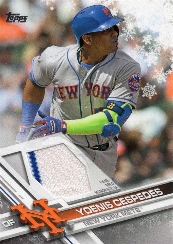 Yoenis Cespedes játékos kopott jersey-i javítás baseball kártya (New York Mets) 2017 Topps Walmart Mega RYC - MLB Meccset