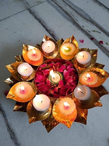 Indiai Kerek Levél Határ Tervező URLI Szett (1) Dekoratív Gyönyörű Kézműves Tálban Úszó Virágot, Tea, Gyertyát Otthon,Irodában,