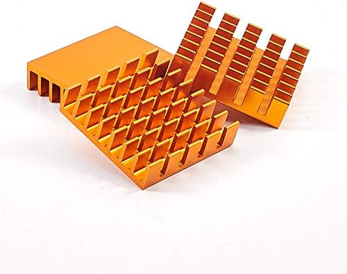 Bettomshin 5db Arany Kis Hűtőborda Készlet Alumínium Radiátor Hő Diffúz Hűtés Fin 22x22x6mm Hűtési IC Chips 3D Nyomtató