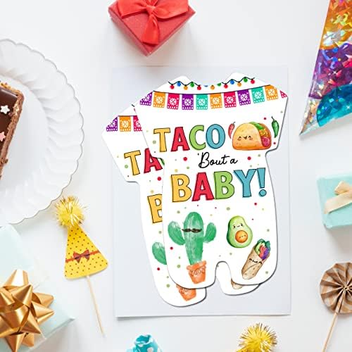 Mexikói Fiesta Baba Zuhany Meghívást a Borítékok Készlet 20 Taco Lenne egy babaváró Buli Alakú Pályázati Töltse ki az Üres