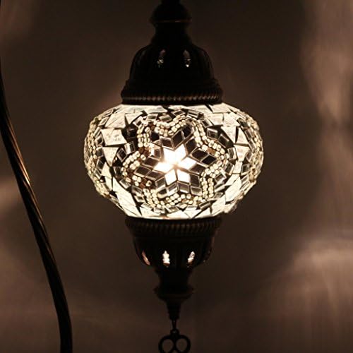 LaModaHome török Lámpa, Tiffany Lámpa 2021 Mozaik ólomüveg Bohém Marokkói Lámpa asztali Lámpa, hattyúnyak, Kézzel készült