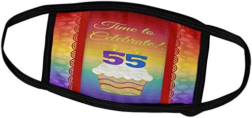 3dRose Beverly Turner Szülinapi Meghívó Tervezés - Cupcake, Gyertyák Száma, Ideje, Ünnepelni, 55 Éves, Meghívó - Álarcok