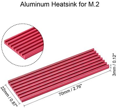 uxcell Alumínium Hűtőborda Kit 70x22x3mm Fekete, Két Szilikon Termikus Párna M. 2, a 2280 SSD