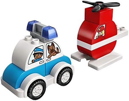 LEGO DUPLO Az Első Tűz Helikopter, valamint a Rendőrségi Autó 10957 Mentő Járművek; Rendőrségi Autó Helikopter, Tanulás,