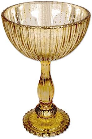Koyal Nagykereskedelmi 7 x 10.5 Arany Kompót Tál Asztaldísz Üveg Antik Talapzat Váza, Virág Központi Állvány